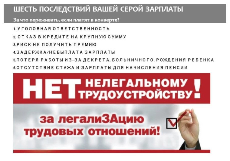 Памятка "Шесть последствий Вашей серой зарплаты". Памятка "Шесть последствий Вашей серой зарплаты".